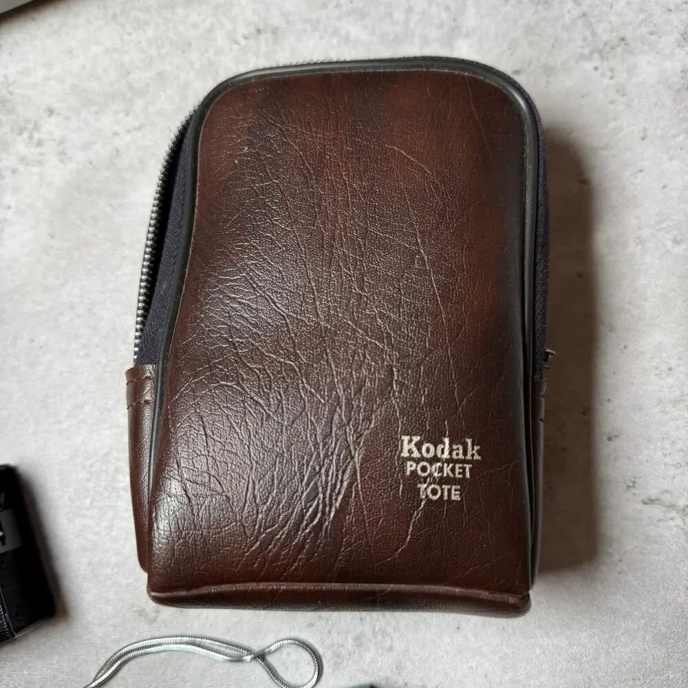 Vintage Kodak Ektra film camera 22mm electronic flash with leather camera case